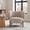 Light Brown, variant on Christopher Knight Home Wingback Accent Chair, Upholstered Armchair with Solid Wood Legs, Dark Brown