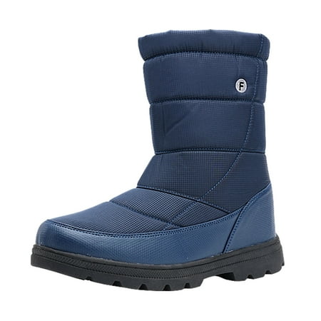 Yindaity Women s Boots Warm Zipper Winter Boots for Women Waterproof Snow Knee High Non Slip Shoes for Women Fashion Womens Boots Clearance(Blue 10)