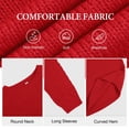 thumbnail image 6 of Asklazy Women Pullovers Sweater Soft Fisherman Cable Long Sleeve Crewneck Sweater,Christmas,Red,L, 6 of 10