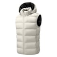thumbnail image 6 of Atkumj Plus Size Mens Puffer Vest Casual Comfortable Hooded Full Zip Down Vest Fashion Warm Sleeveless Solid Color Puffy Vest with Side Pockets, 6 of 8