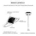 thumbnail image 6 of Rosec Jewels Princess Cut Lab Grown Black Diamond Engagement Ring for Women - 1 Carat - AAAA Grade - Black and White Diamond Ring, 14K White Gold, US 8.50, 6 of 7