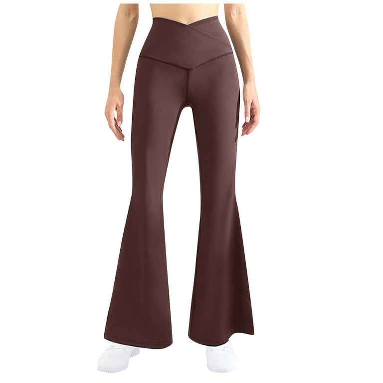 QWANG Women's Yoga Pants Bootcut Yoga Pants with Pockets for Women Bootleg  High Waist Yoga Pants Workout Dress Pants 