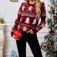 thumbnail image 4 of Dourbesty-suéteres holgados informales con estampado navideño para mujer, jerséis cálidos de manga larga para invierno, prendas de punto básicas, jerséis de calle de otoño, 4 of 5