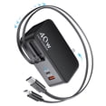 thumbnail image 1 of Cargador HATALKIN 40W 4 en 1 con cables retráctiles USB-C y Lightning, 1 of 7
