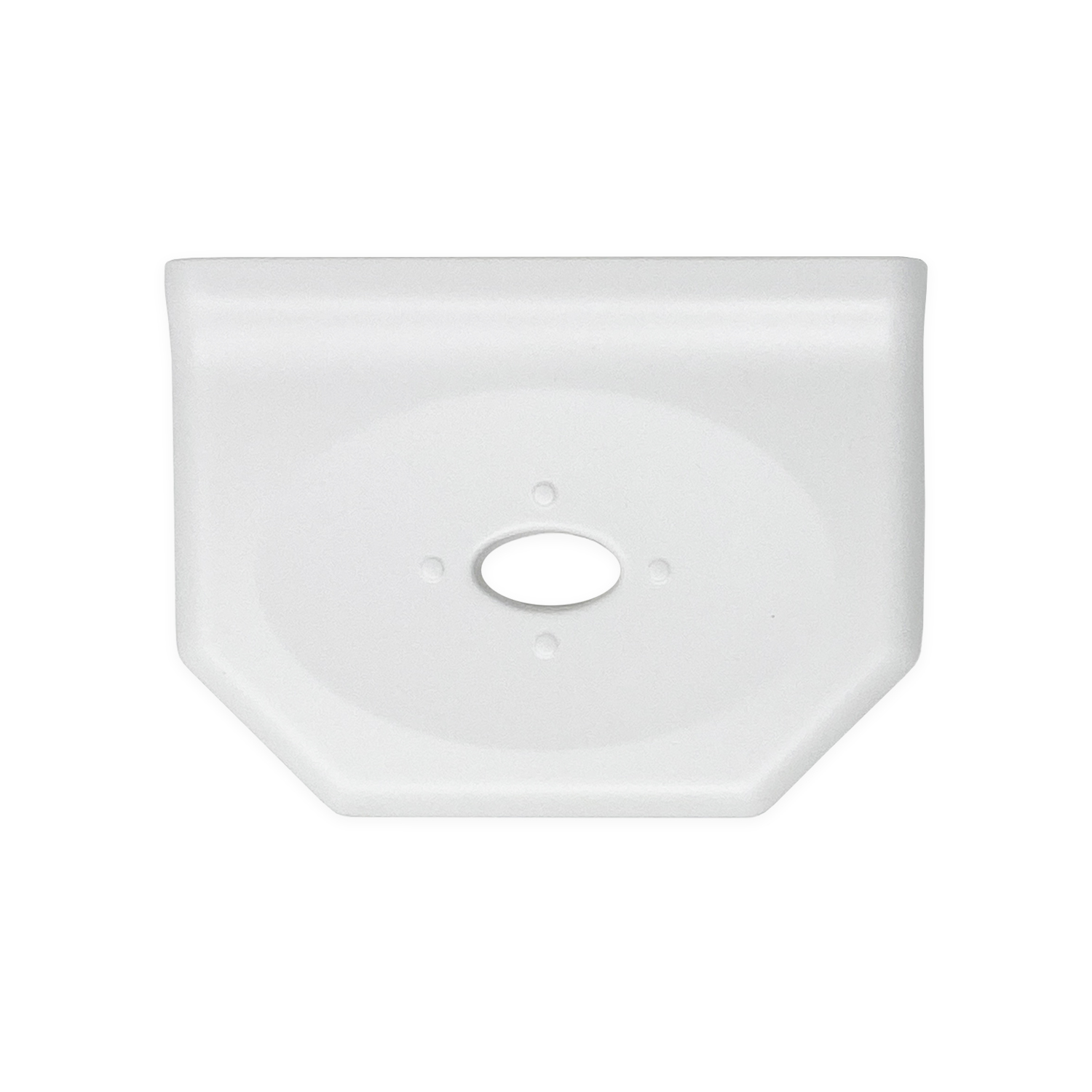 Questech Decor Shower Shelf, Geo 5" Floating Soap Dish, Bright White