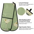 thumbnail image 2 of Yayeee Double Oven Mitt Kitchen Heat Resistant Baking 35" x7" Quilted Glove, Light Green Martini, 2 of 6