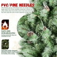 thumbnail image 6 of Tcbosik 7ft Flocked Artificial Christmas Tree with 82 Pine Cones, Hinged Xmas Tree with 1348 Branch Tips, Indoor Holiday Decoration for Living Room, Easy Assembly, Snowy Green, 6 of 9