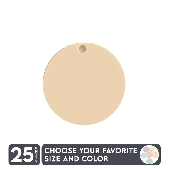 25 Units Acrylic Circle Blanks with Hole 1/8" Thick – Pastel Colors – (Size 2.5") Made in USA