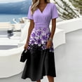 thumbnail image 2 of Midi Dresses for Women Short Sleeve Wrap V-Neck High Waist Sundress A-Line Beach Vacation Dresses 2026, 2 of 5