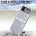 thumbnail image 6 of SaniMore for Samsung Galaxy Z Flip 4 6.7" Glitter Folding Case, Flexible TPU Case with Wireless Charging Anti-Fingerprint Full Body Protective Case for Samsung Z Flip 4 Women Men, Silver, 6 of 6