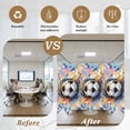 thumbnail image 5 of Sports Football, Minimalist Painted Art Window Privacy Film, Static Cling UV Sun Blocking Heat Control Window Tint Day and Night, Non-Adhesive Reusable One Way Windows Privacy Cover 17.7''x78.7'', 5 of 7