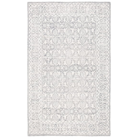 SAFAVIEH Metro Lorenzo Medallion Area Rug, Dark Grey/Ivory, 5' x 8'