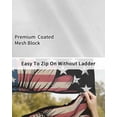 thumbnail image 6 of 4th of July RV Awning Sun Shade Screen 9'X7' Black American Flag Mesh Sunscreen Patriotic Stars Sunflower Awning Shade Screen with Zipper UV Blocker Completed Kits for RV Motorhome Camper, 6 of 7