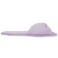 thumbnail image 3 of Women's Soft and Cozy Ribbon Plush Bow Sandal Slippers With No-Slip Rubber Sole For Indoor, Outdoor, Spa Use (Purple), 3 of 3