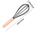 thumbnail image 2 of 2 Pcs Silicone Whisk, Trianu 10" Kitchen Silicone Whisks for Cooking Non Scratch, Wisking Tool Whisk Egg Bread Silicone Wisk with Wooden Handle, Black, 2 of 7