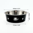 thumbnail image 2 of Unique Bargains 1 Pc Non-Skid Medium Dog Bowl Panda Pattern for Indoor and Outdoor Black Stainless Steel Plastic, 2 of 4