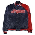 thumbnail image 1 of STARTER Womens Cleveland Indians Varsity Jacket, Blue, Small, 1 of 2