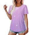 thumbnail image 5 of Busydd Womens Tops Trendy Tie Dye Round Neck T-Shirts Casual Short Sleeve Summer Tops Comfort Breathable Going Out Tops for Women, 5 of 7