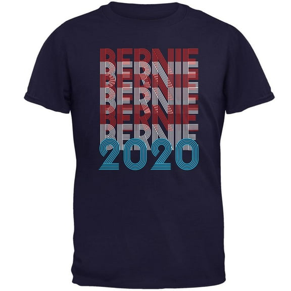 Election 2020 Bernie Sanders Vintage Style Overlap Mens T Shirt Navy 3X-LG