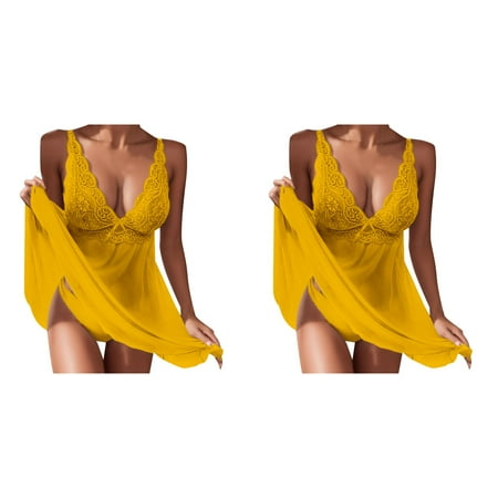 2 Pack Transparent Lingerie Pajamas Underwear Suspenders Dress Women Lace Bridal Lingerie Pregnancy Lingerie for Women plus Size Women Satin Lingerie Long Lingerie 34ddd Bras for Women Bath Milk
