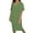 Army Green, variant on Summer Fashion Plus Size Dresses for Women Casual Solid Color V Neck Short-sleeved Casual