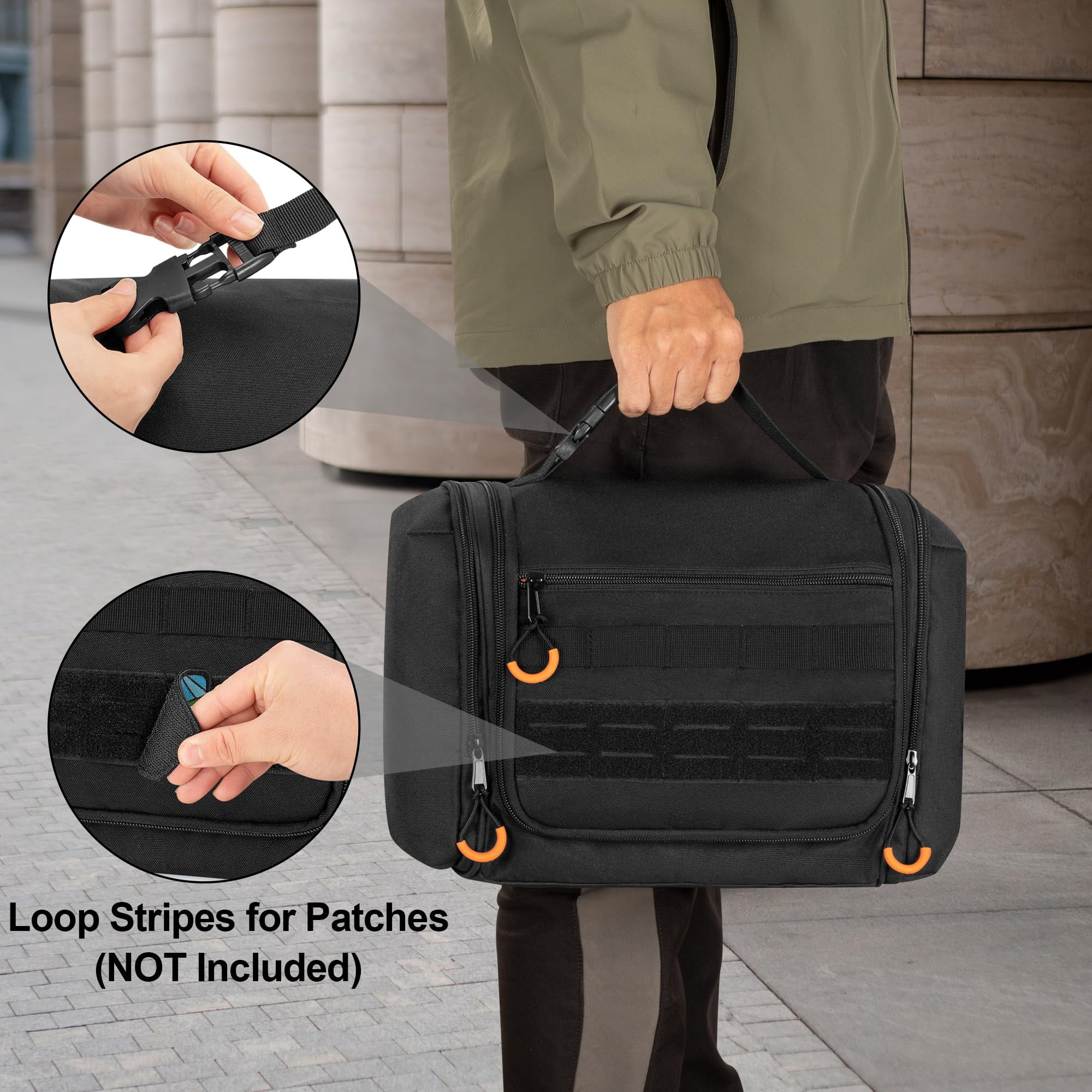 Toiletry Travel Bag For Men  Hanging Dopp Kit Hygiene Shower Organizer With Hook Toiletries And Shaving Care Black (empty Bag)