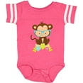 thumbnail image 3 of Inktastic Cute Monkey With Eyeglasses, Colorful Flowers Boys or Girls Baby Bodysuit, 3 of 5