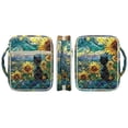 thumbnail image 6 of FOR U DESIGNS Cat Sunflower Stained Glass Pattern Bible Cover Case Lightweight Bible Carrying Case Quilted Book Cover Bibles Organizer Cases Bible Carrier with Handle and Zipper, 6 of 7