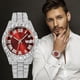 thumbnail image 3 of Reloj de cuarzo para hombre, relojes de moda para hombre, reloj de acero inoxidable, informal, de pulsera, de cristal, 3 of 5