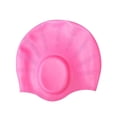 thumbnail image 1 of Gorro de natación de silicona kusrkot flexible alta elasticidad para deportes acuáticos adultos Rosa, 1 of 8