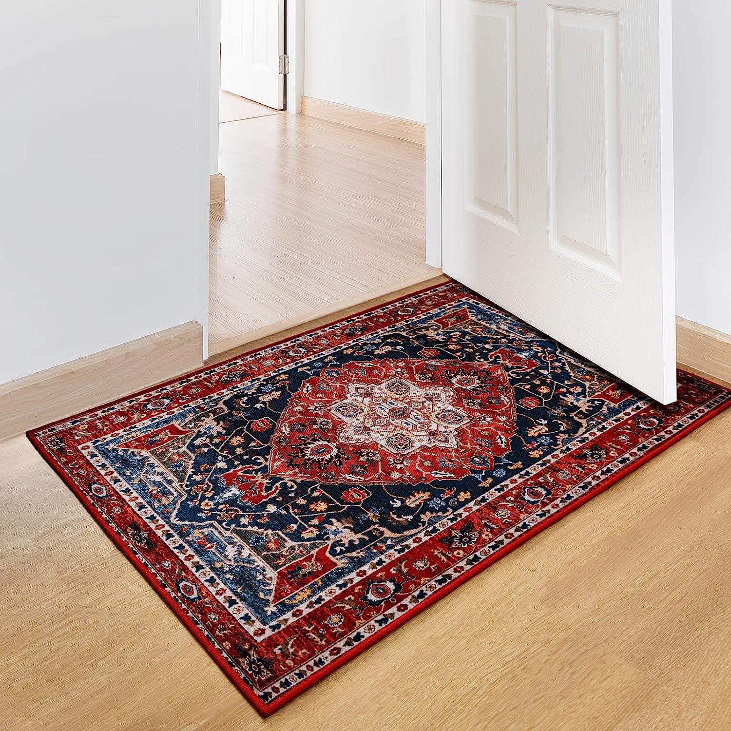 Lochas Vintage Bohemian Area Rug for Living Room, Retro Boho Rug Bedroom Indoor Print Carpet, 2' x 3',Red