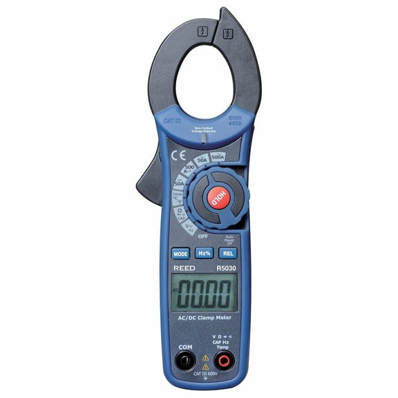 REED Instruments R5030 500A True RMS AC/DC Clamp Meter with NCV