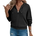 thumbnail image 5 of bnaln Hoodies for Women Waffle Casual Long Sleeve Sweatshirts Oversized Zip Up Jackets Loose Hooded Sweatshirt Coats Workout Gym Sports Outdoor Sportwear Activewear with Pockets, 5 of 9