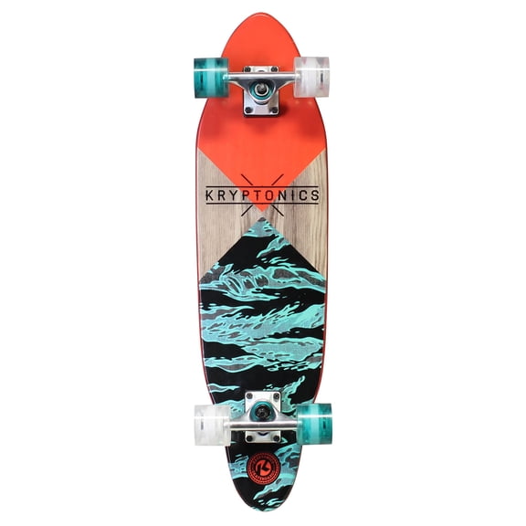 Kryptonics  30-inch x 8-inch Cutaway Cruiser Skateboard - Blue - 30"l x 8"w