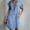 Blue, variant on Busydd Womens Summer Dresses Zipper Denim Dresses Short Sleeve V Neck Midi Dress Fashion Casual Babydoll Sundress Tummy Control Jean Dress with Pockets