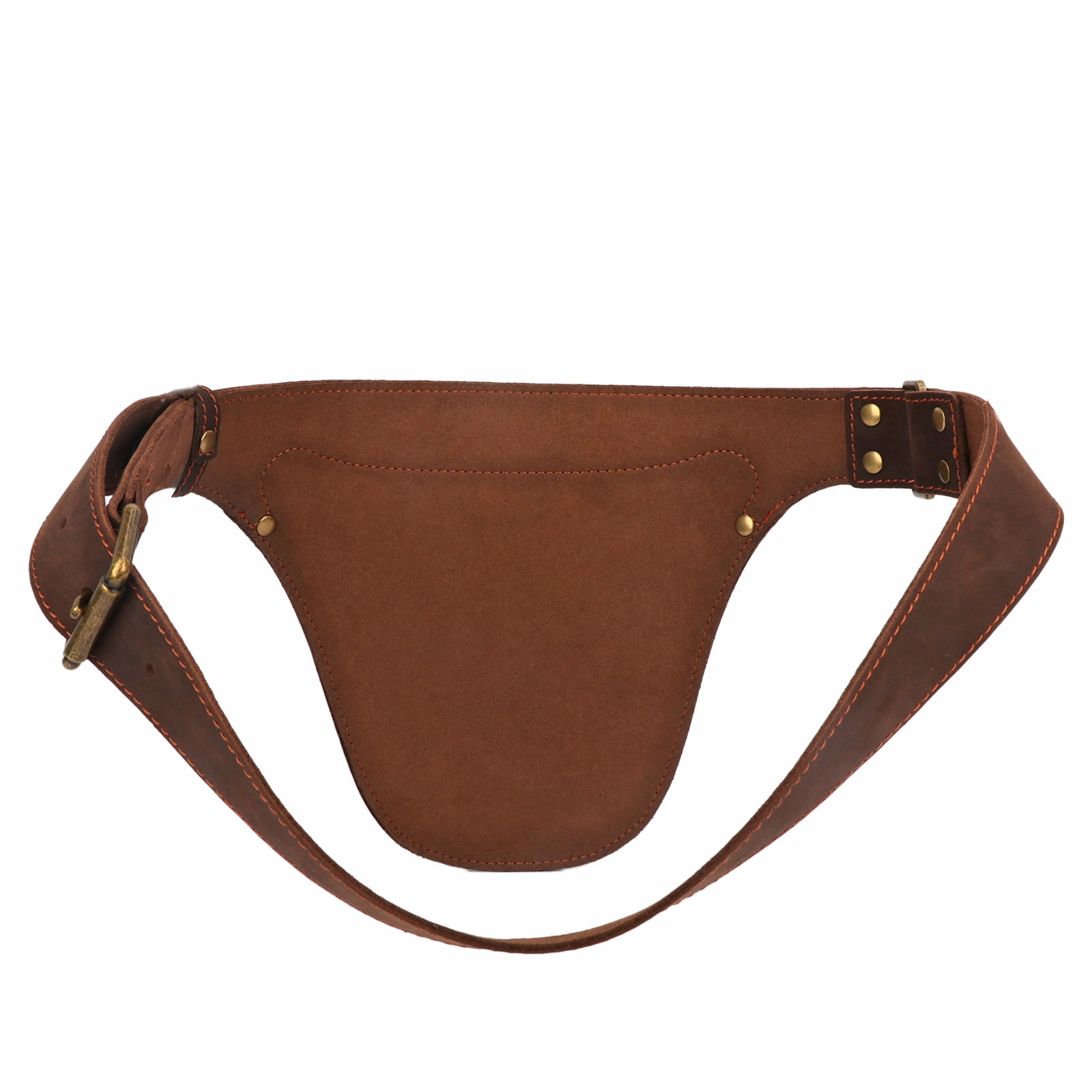 TOURBON Leather Florists Tool Belt Bag Gardener Electrician Carpenter Tools Carrier with 3 Pockets Brown