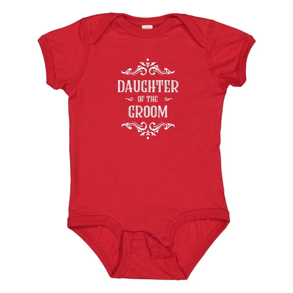 Inktastic Daughter of the Groom in White Girls Baby Bodysuit