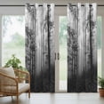 thumbnail image 3 of 2 Panels Outdoor Curtains for Patio Waterproof 54"x95" Grey Forest Weatherproof Privacy Outsides Curtains, Vintage Foggy Woods Tree Grommet Thermal Drapes for Cabana Porch Pergola, 3 of 8