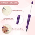 thumbnail image 3 of Beadable Pens 30 Pack Black Ink Plastic Bead Pen Creative DIY Ballpoint Pens for Teacher Office DIY Crafts Party Decorations Handmade Supplies, Candy Dark Purple, 3 of 7