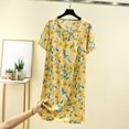 thumbnail image 2 of Yuncity Nightgown For Women Summer Sleepshirt Short Sleeve Cotton Round Neck Comfortable Homewear Print Soft Pajamas Pjs Sleepwear One Size, 2 of 4