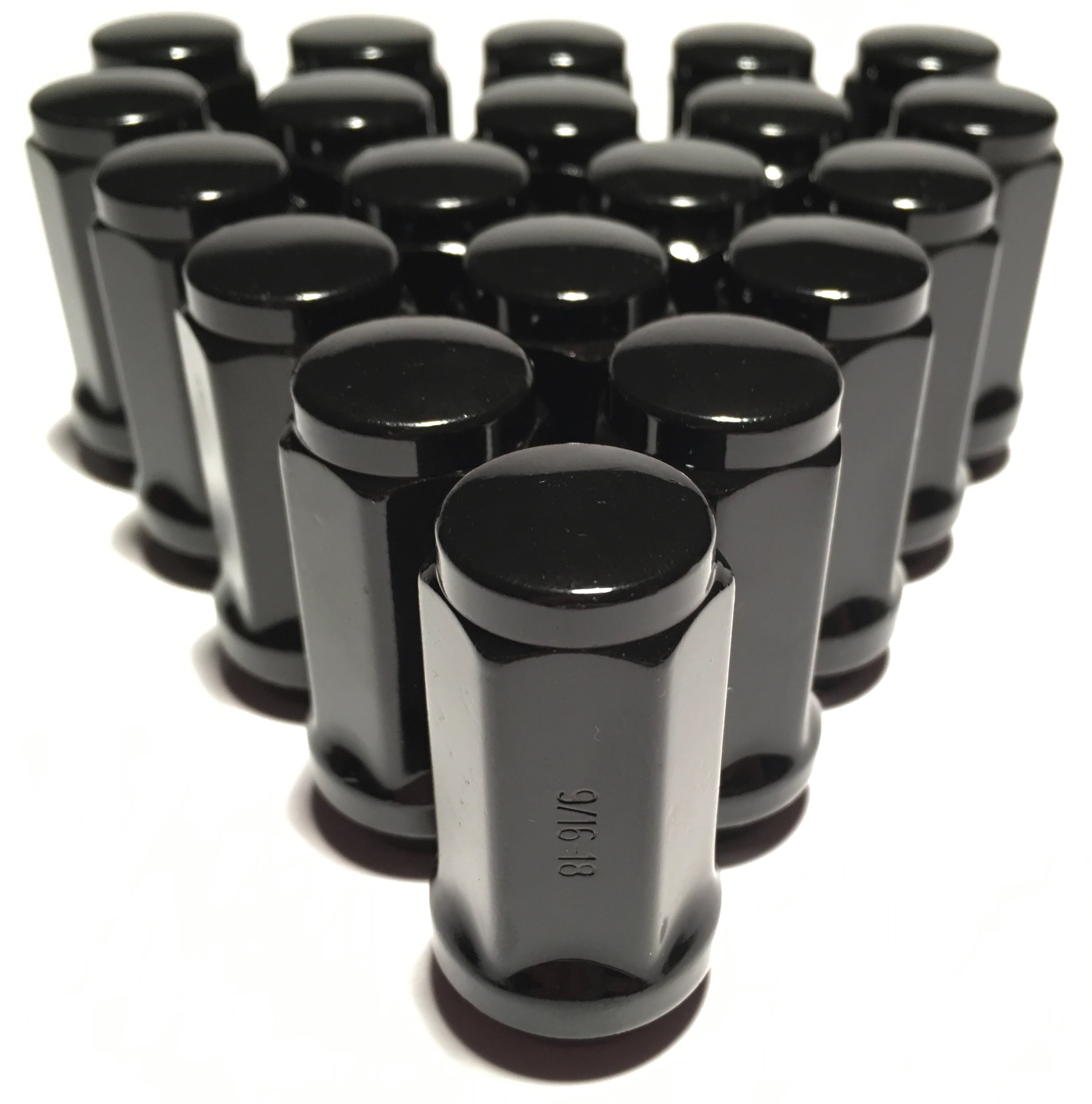 20 Black Bulge Acorn Lug Nuts 1.75/" Tall 14x1.5 Cone Seat For Aftermarket Wheels