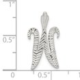 thumbnail image 4 of 925 Sterling Silver Polished and Textured Letter W Chain Slide Pendant, 4 of 4