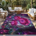 thumbnail image 3 of Outdoor Rug 3x5 ft Pink Neon Mushrooms Waterproof Outdoor Patio Rug Mat Non Slip Outside Area Rugs Carpet for RV,Camping,Porch,Deck,Pool,Balcony,Backyard, Fantasy Shiny Moon Snails, 3 of 9