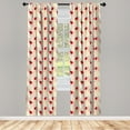 thumbnail image 4 of Ambesonne Summer Window Curtains, Cartoon Ladybug Illustration, Each 28" W x 84" L, White Dark Pink Mustard, 4 of 4