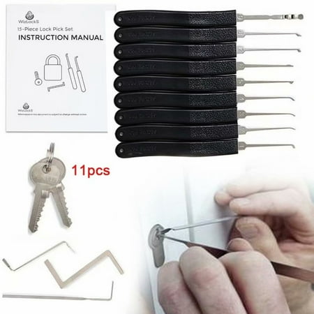 VicTsing 11Pcs Lock Pick Locksmith Training Skill Set Transparent Practice Lock Padlock Tools Key Extractor Kits with Storage (Best Pick Proof Padlocks)