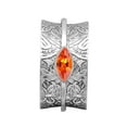 thumbnail image 1 of 6X3MM Marquise Orange Cz 925 Silver Anxiety Stress Men Women Spinner Ring, 1 of 2