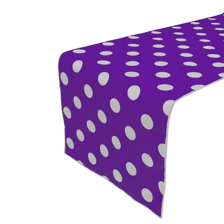 

Cotton Print Table Runner Polka Dots White on Purple
