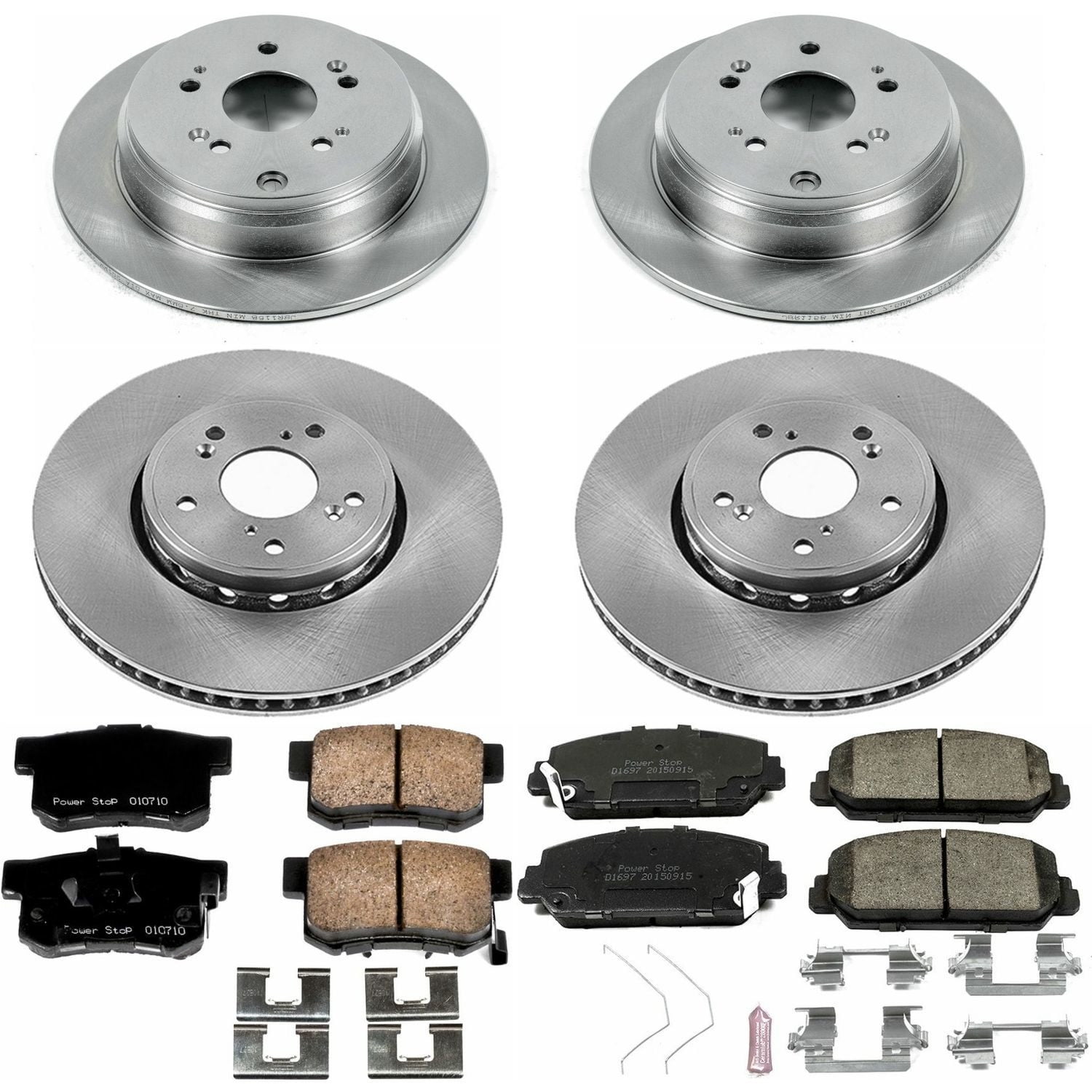 PowerStop Front and Rear Stock Replacement Brake Pad and Rotor Kit Fits: ACURA Select Models KOE6939