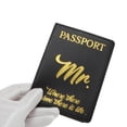 thumbnail image 3 of Unique Bargains 1 Pc Passport Holder Letter Pattern Passport Sleeve Black, 3 of 4