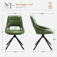 thumbnail image 5 of Zesthouse Swivel Desk Chair No Wheels, Modern Faux Leather Task Chair with Hollow Back, Armless Upholstered Office Chair for Home Office, Living Room, Bedroom, Green, 5 of 13